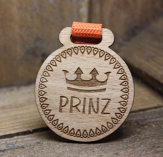 Schlüsselanhänger Buche * Foto Gravur * Prinz mit Krone ,Liebling