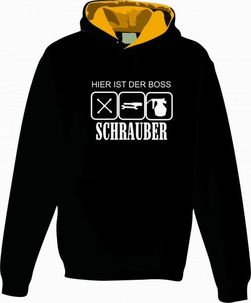 Hoodie Kaputzenpulli VIELE GRÖSSEN VIELE FARBEN * HIER IST DER BOSS BEDRUCKT